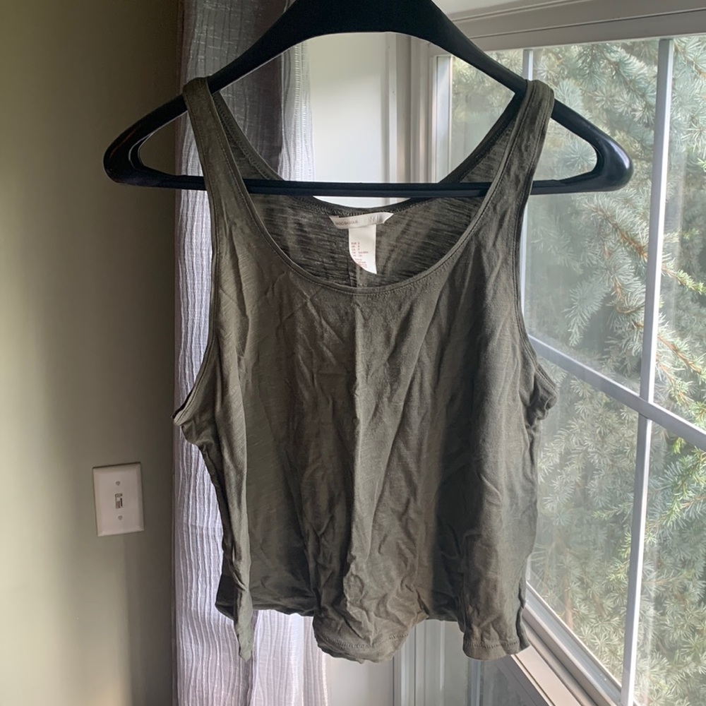 Army green tank top